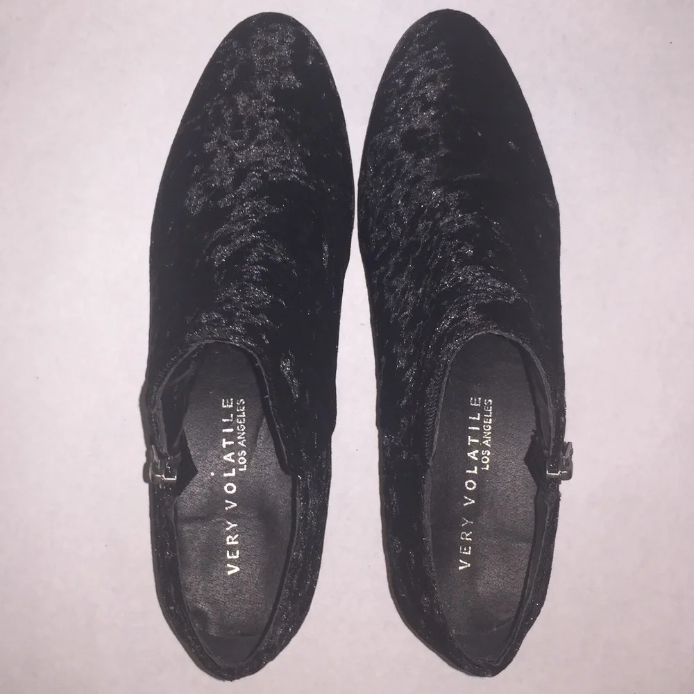 Crush Velvet/ velour ankle Booties - Picture 2 of 8
